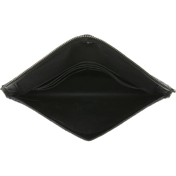 Rebecca Minkoff Black Glitter Leo Clutch NWOT - Picture 5 of 16